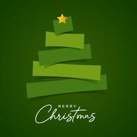 Simple abstract Christmas tree, vector card art.