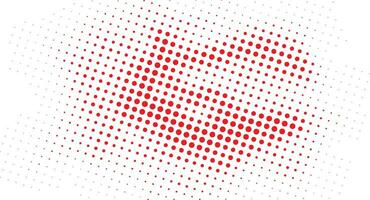 un rojo punteado punto modelo en un blanco fondo, rojo color trama de semitonos puntos efecto en blanco antecedentes. trama de semitonos efecto vector modelo. circulo puntos aislado en el blanco antecedentes