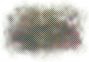 CMYK Halftone dots effect. Halftone effect vector pattern. Circle dots isolated on the white background