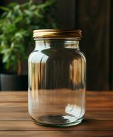 AI generated Innovative Packaging Mockup Designs for Glass Jars - AI Generated photo