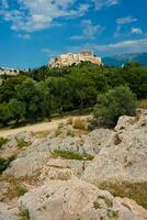 icónico Partenón templo a el acrópolis de Atenas, Grecia foto