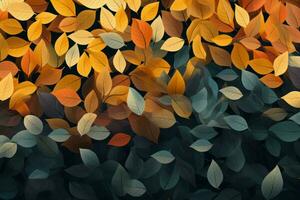 Colorful Leaf tropical pattern banner. Generate Ai photo