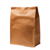 ai généré marron papier le déjeuner sac agrafe art png