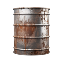 AI generated Old metal barrel clip art png