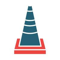 Traffic Cone Vector Glyph Two Color Icons For Personal And Commercial Use.