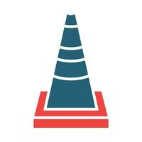 Traffic Cone Vector Glyph Two Color Icons For Personal And Commercial Use.