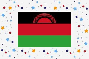 Malawi Flag Independence Day Celebration With Stars vector