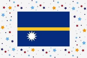 nauru bandera independencia día celebracion con estrellas vector