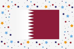 Qatar Flag Independence Day Celebration With Stars vector
