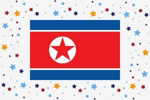 norte Corea bandera independencia día celebracion con estrellas vector