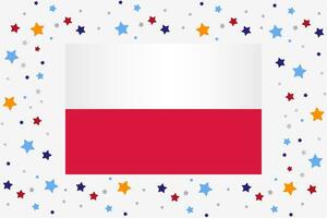 Poland Flag Independence Day Celebration With Stars vector