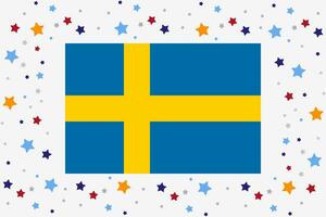 Sweden Flag Independence Day Celebration With Stars vector