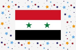 Syria Flag Independence Day Celebration With Stars vector