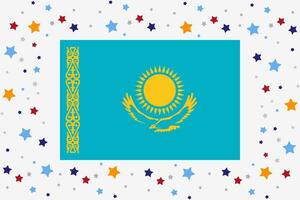 Kazakhstan Flag Independence Day Celebration With Stars vector