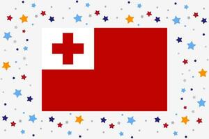 Tonga Flag Independence Day Celebration With Stars vector