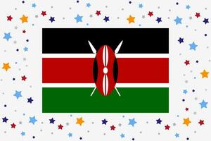 Kenya Flag Independence Day Celebration With Stars vector