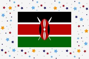 Kenya Flag Independence Day Celebration With Stars vector