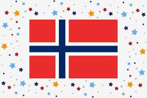 Noruega bandera independencia día celebracion con estrellas vector