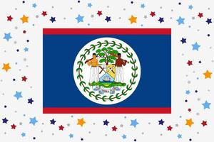 Belize Flag Independence Day Celebration With Stars vector