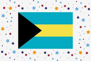 Bahamas Flag Independence Day Celebration With Stars vector