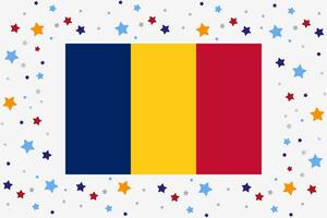 Chad Flag Independence Day Celebration With Stars vector