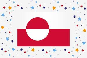 Greenland Flag Independence Day Celebration With Stars vector