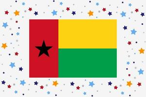 Guinea Bissau Flag Independence Day Celebration With Stars vector