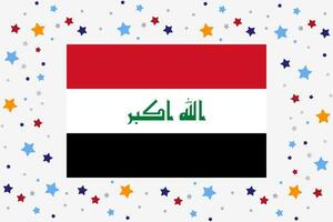 Iraq Flag Independence Day Celebration With Stars vector