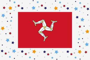 Isle of Man Flag Independence Day Celebration With Stars vector