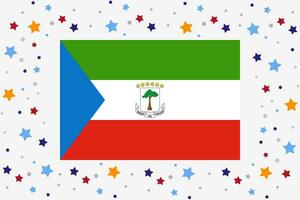 Equatorial Guinea Flag Independence Day Celebration With Stars vector