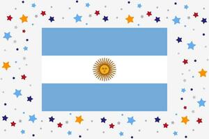 Argentina Flag Independence Day Celebration With Stars vector