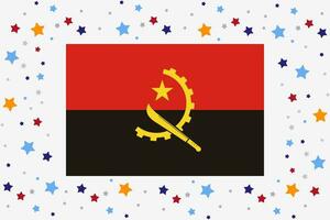 Angola Flag Independence Day Celebration With Stars vector