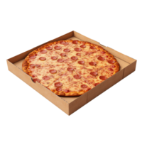 ai generado cartulina caja con Pizza acortar Arte png