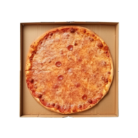 ai gegenereerd karton doos met pizza klem kunst png