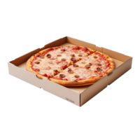 ai generado cartulina caja con Pizza acortar Arte png