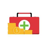 Paid medicine services. Pay for medical care health, vector illustration