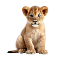 ai généré mignonne bébé Lion agrafe art png