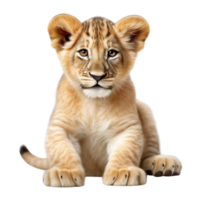 AI generated Cute baby lion clip art png