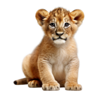 AI generated Cute baby lion clip art png