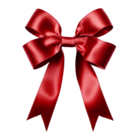 AI generated Elegant red ribbon and bow clip art png