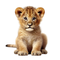 AI generated Cute baby lion clip art png