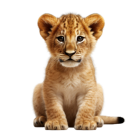 AI generated Cute baby lion clip art png