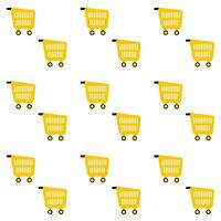 Pattern seamless background with pushcart for retail and shop, cart basket and pushcart endless backdrop vector