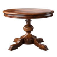 ai gegenereerd ronde houten wijnoogst tafel klem kunst png