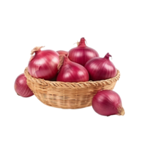 AI generated Straw basket of red onion clip art png