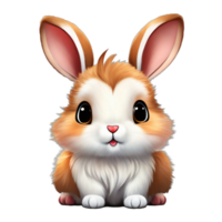 AI generated abstract 3d rendered cute rabbit cartoon characters isolated on transparent background PNG AI Generative