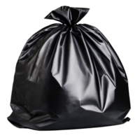 ai gegenereerd zwart plastic zak geïsoleerd Aan transparant achtergrond PNG ai generatief