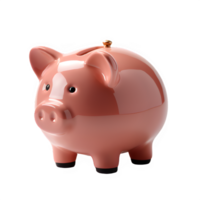 AI generated pink piggy bank isolated on transparent background ,generative ai png