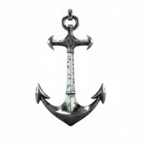 AI generated metallic ship anchor isolated on transparent background ,generative ai png