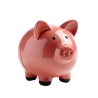 AI generated pink piggy bank isolated on transparent background ,generative ai png